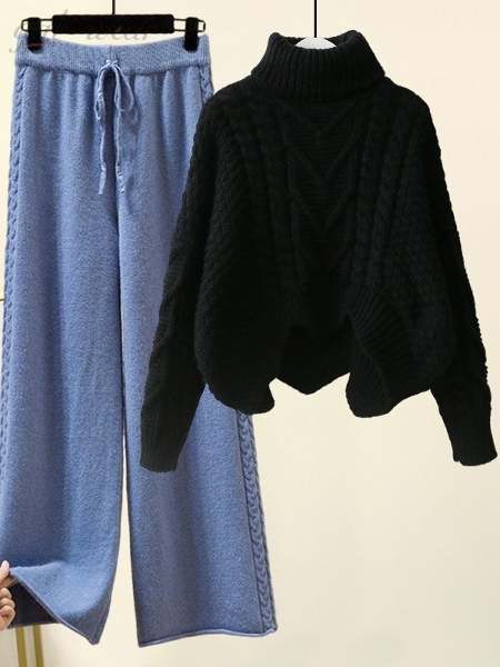 ブラック/セーター+ブルー/パンツ