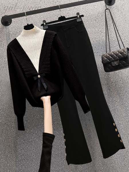 ブラック/ニット.セーター+ブラック/パンツ