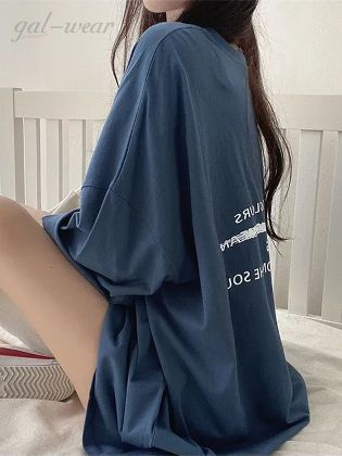 韓国風ファッション カジュアル 4カラー展開 オーバーサイズ感 アルファベット ビックシルエットTシャツ